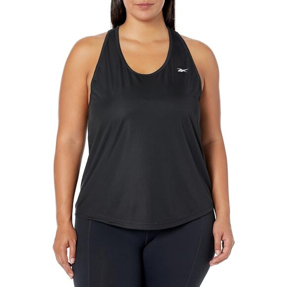 Reebok Women Plus Size ID Train Mesh Speedwick Tank Top Size 2X Night Black - Picture 1 of 3
